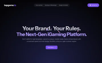 tapgame.io website launch — Your Brand. Your Rules. hero section