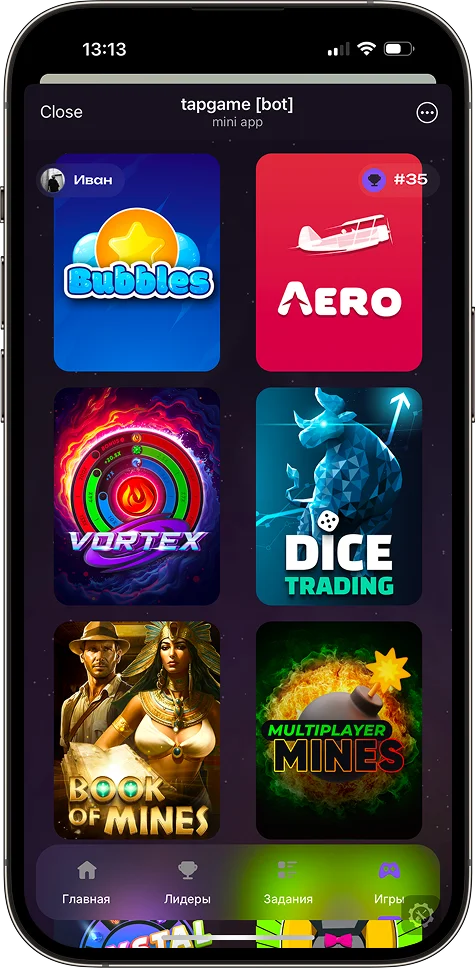 Telegram Casino — SLON Platform Telegram WebApp screen