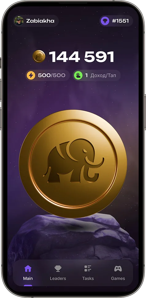 Tap & Earn (SlonCoin) — SLON Platform Telegram WebApp screen